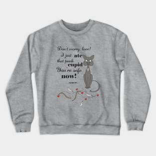 Valentine's Day Meme, Funny Cat Meme, Funny Cupid Design, Captain KMew Story, Cat Meme Crewneck Sweatshirt